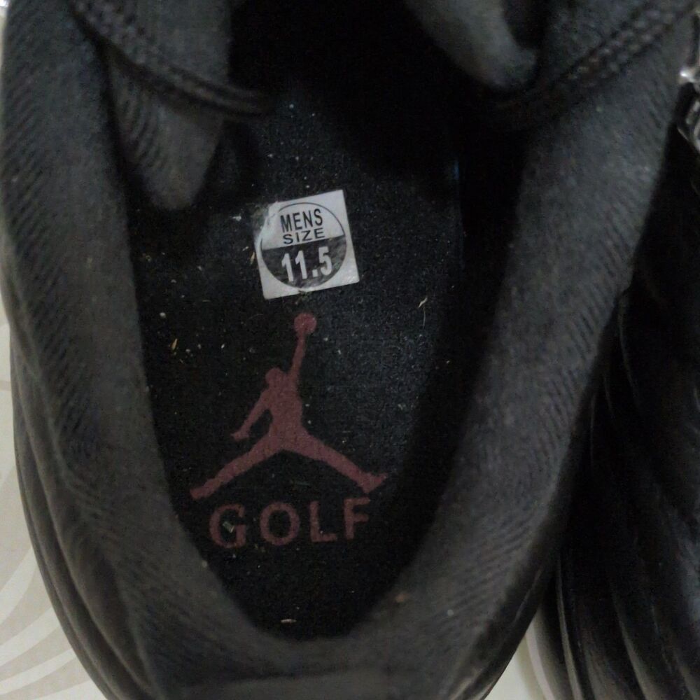 Nike Air Jordan 12 Golf DH4120-010 Mens US 11.5 Black White Spiked - Picture 6 of 9